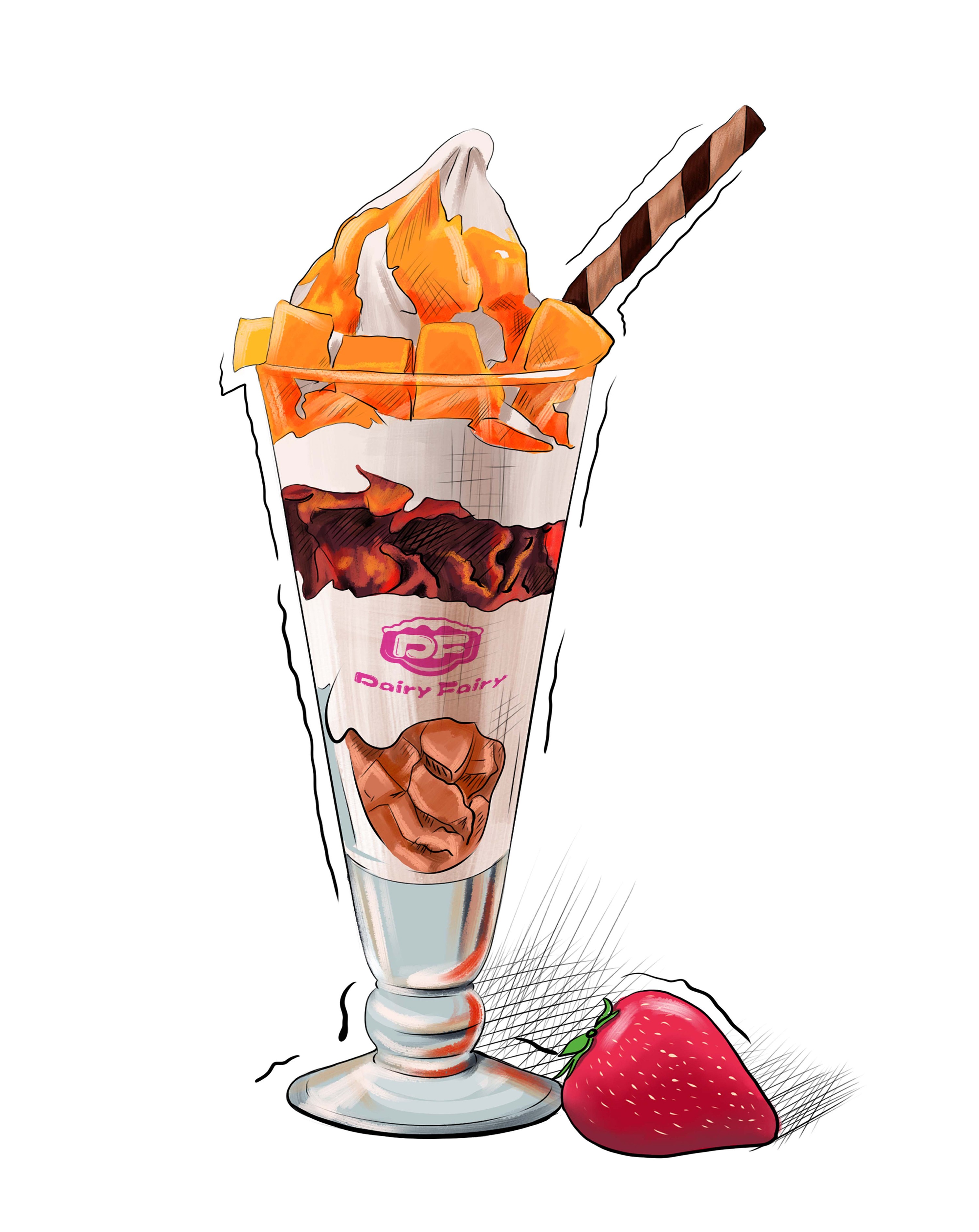 奶油冰淇淋卡通插画图片素材免费下载 - 觅知网