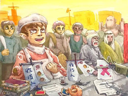 《圈城日报》——手绘作品（个人主页-ZMzIzMDYzNjQ=） - 艺术插画 - 站酷设计师天才科学嘉原创素材 - 站酷ZCOOL