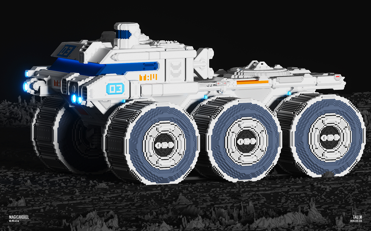 Magicavoxel体素日常之“月球车”（图ZMTk4NDEzNzcy） - 机械/交通 - 站酷设计师TauM原创素材 - 站酷ZCOOL