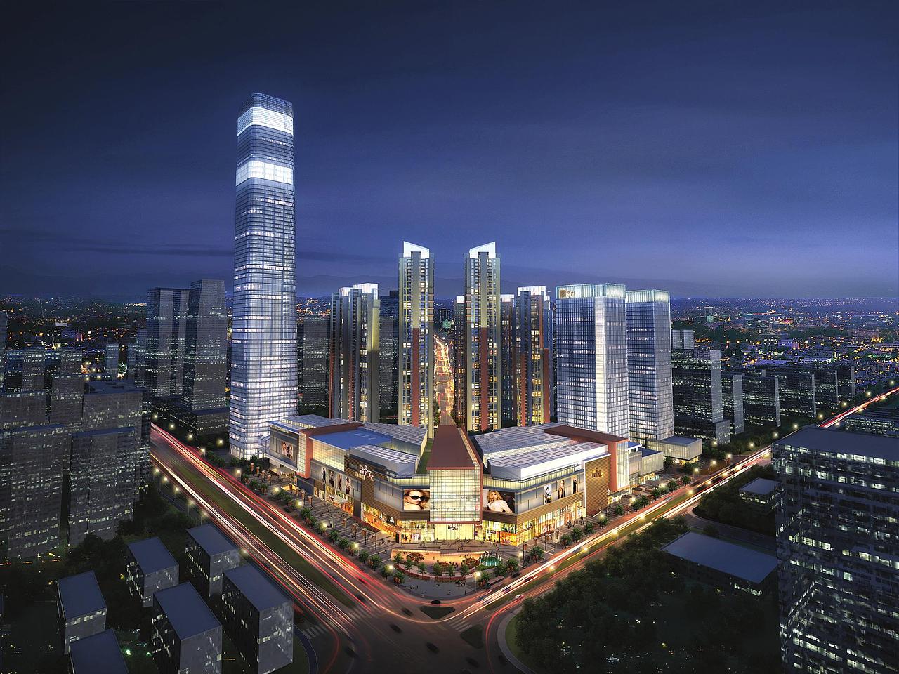 室外鸟瞰透视夜景（图ZMjA3OTk3NjQ4） - 建筑设计 - 站酷设计师Z53163066原创素材 - 站酷ZCOOL