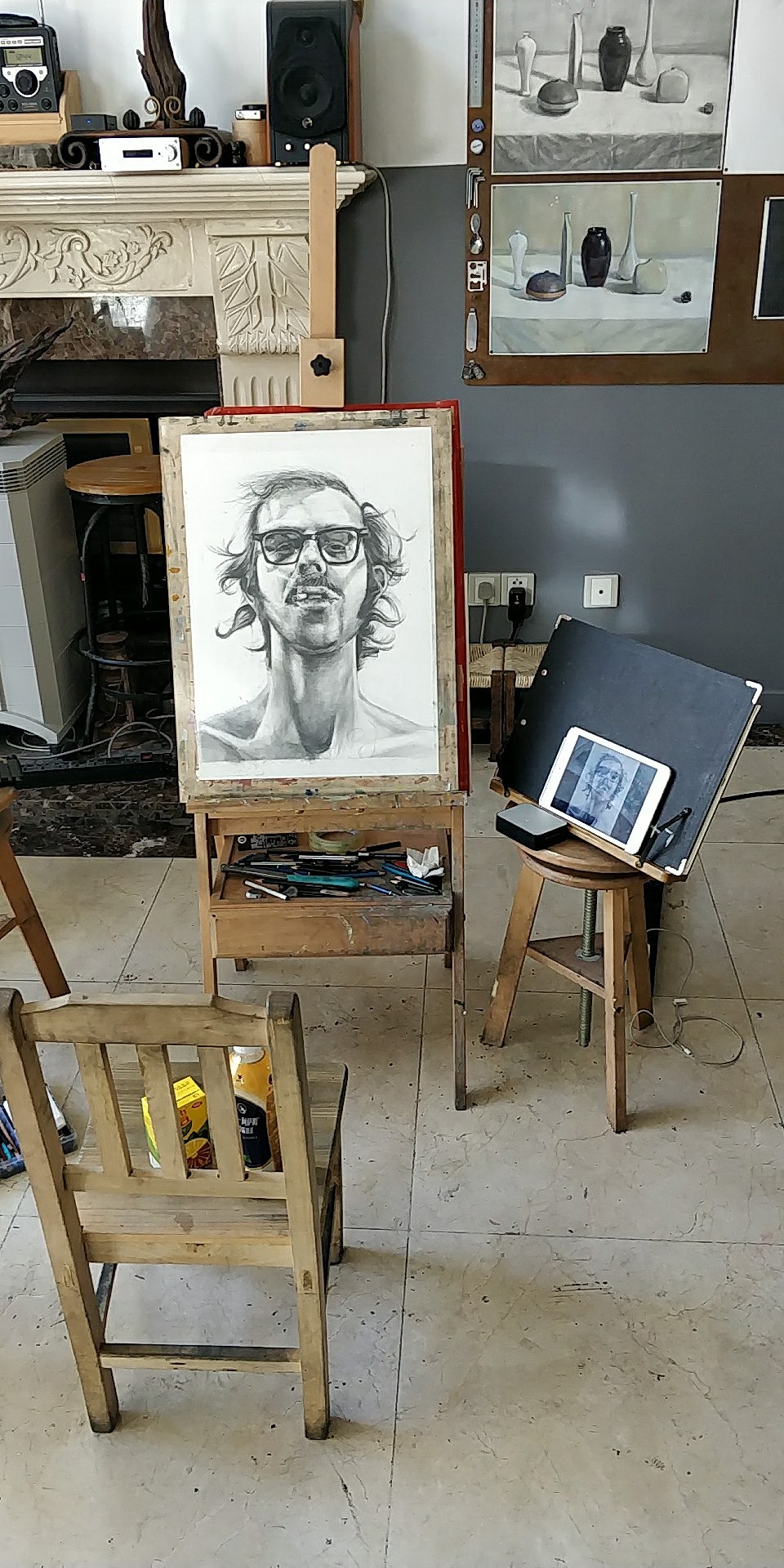 临摹查克克洛斯的自画像|纯艺术|绘画|hhhhhhhheeee_原创作品-站酷