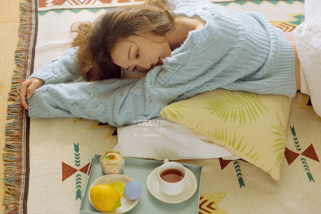 深圳写真 居家毛衣 慵懒