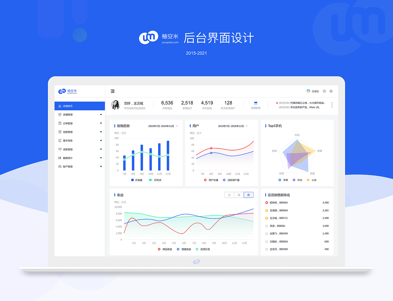 柚安米后台界面设计（图ZMjU4MjMxNDIw） - 软件界面 - 站酷设计师垂钓侠谷原创素材 - 站酷ZCOOL