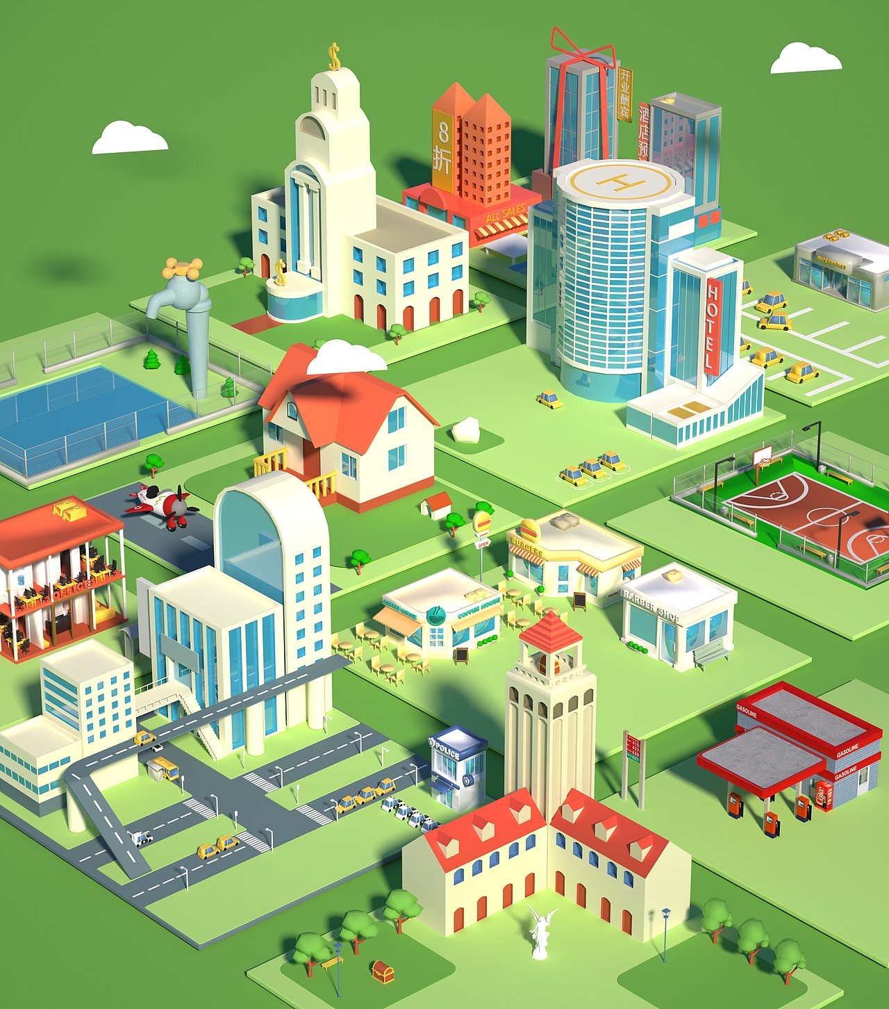 城市场景练习（图ZMTY5NzAzNjQw） - 建筑/空间 - 站酷设计师森活鱼块SenhuoYu原创素材 - 站酷ZCOOL