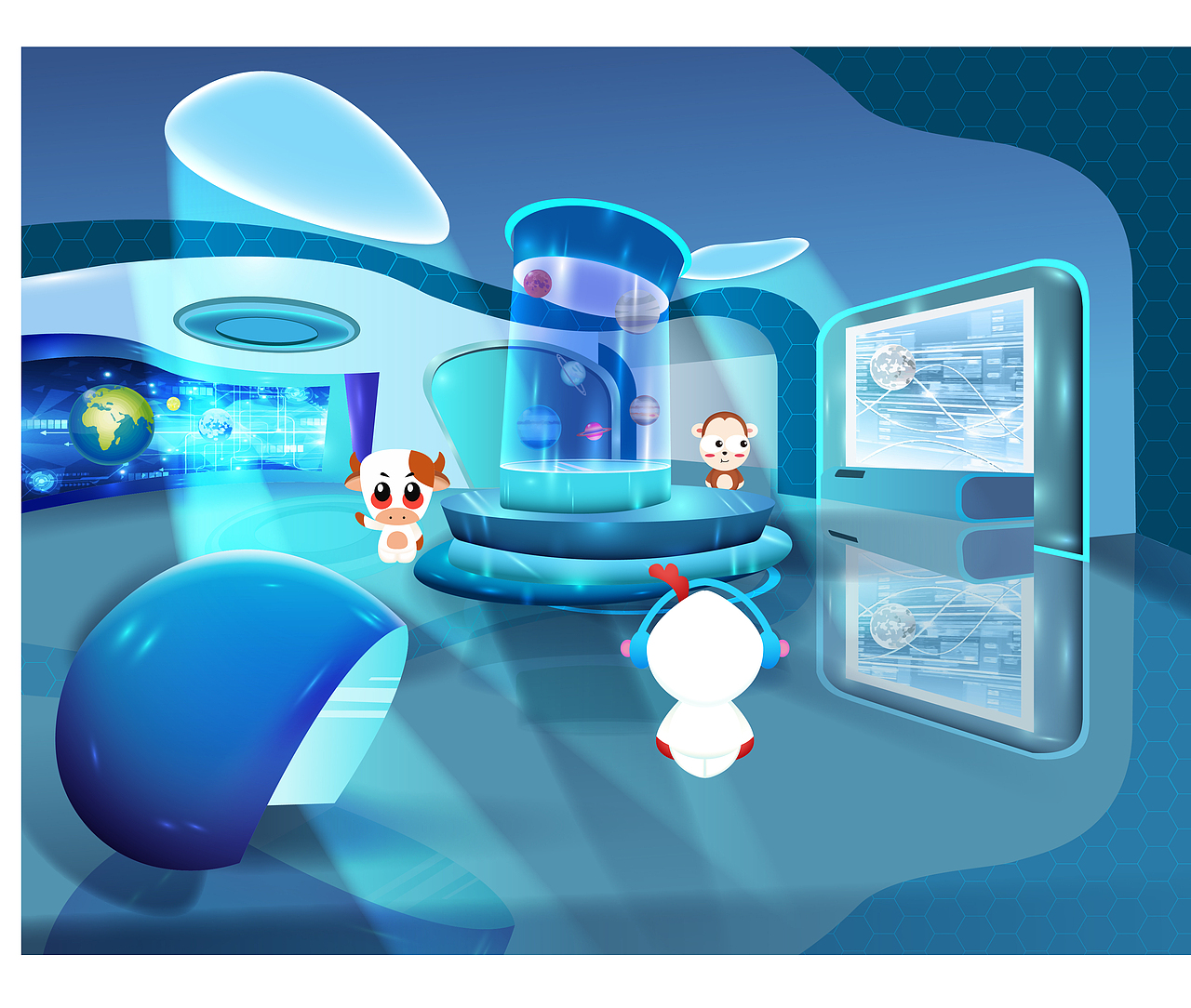 扁平化儿童插画