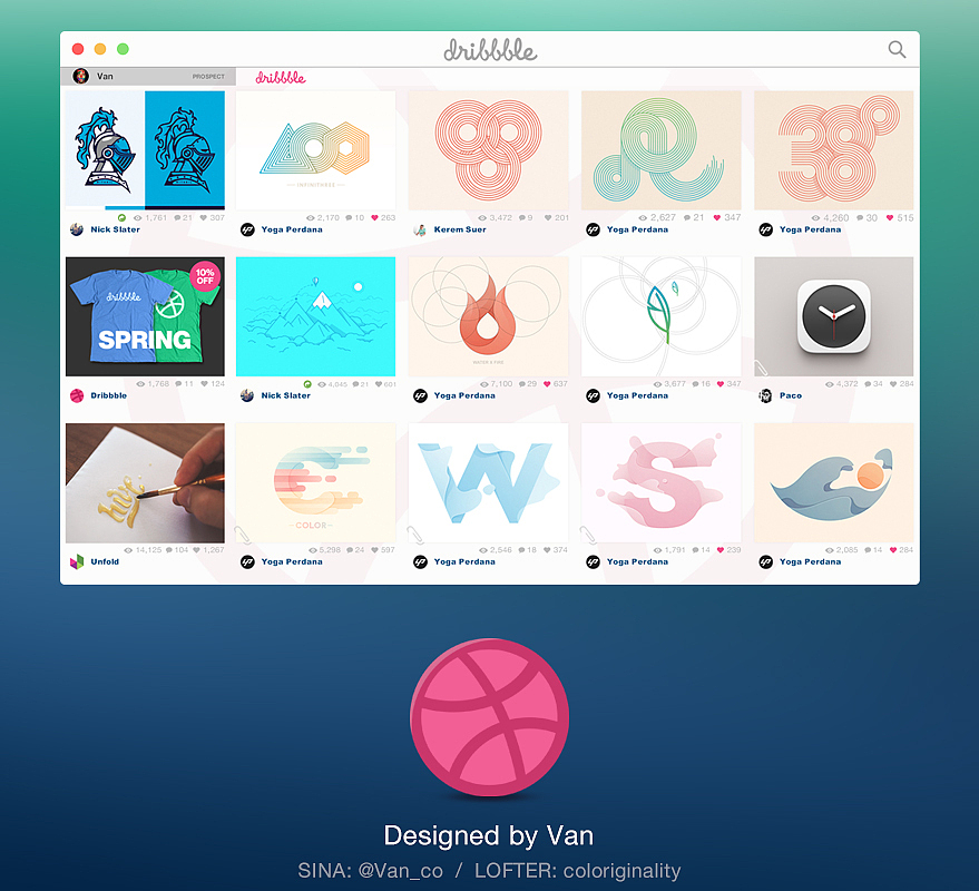 Dribbble for mac(已更新完善,添加登录/主界面,弥补不足之处)