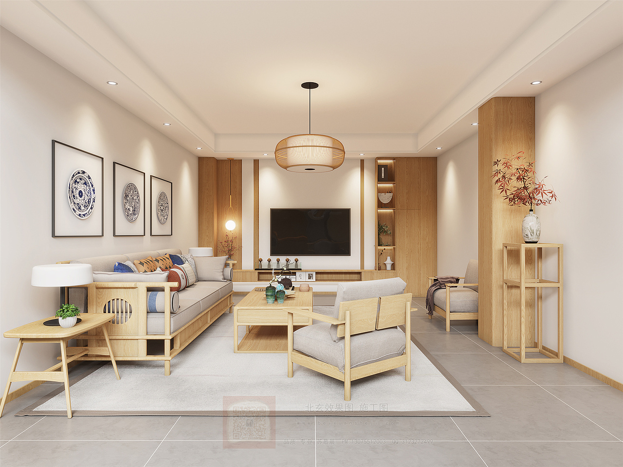 新中式元素原木极简|质朴色调，自然舒适（图ZMjgwNDEwNzEy） - 其他空间 - 站酷设计师效果图施工图慕晨原创素材 - 站酷ZCOOL