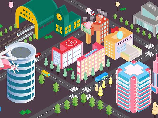 2.5D城市圖（個人主頁-ZMzU2MjA2MDg=） - 其他平面 - 站酷設(shè)計(jì)師俗世書生原創(chuàng)素材 - 站酷ZCOOL