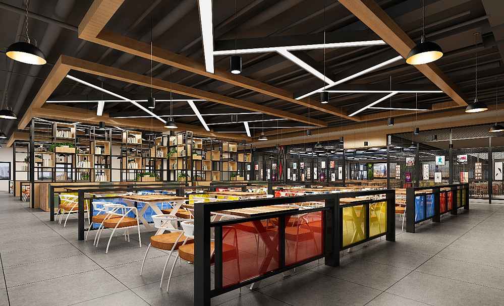 理工二食堂渲染效果图|空间|家装设计|aneal_原创作品-站酷zcool