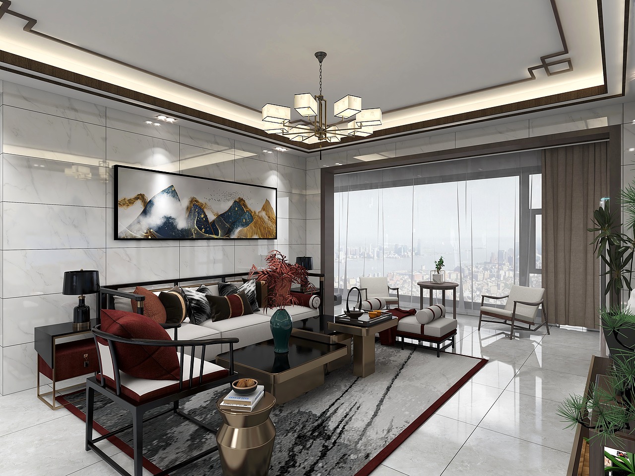 新中式（图ZMjcyNzI0MTMy） - 家装设计 - 站酷设计师Pengchegs原创素材 - 站酷ZCOOL