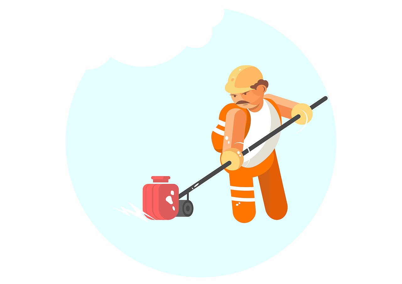 马路工人插画练习（图ZODg0NjE2MDA=） - 创作习作 - 站酷设计师JohnYiu原创素材 - 站酷ZCOOL