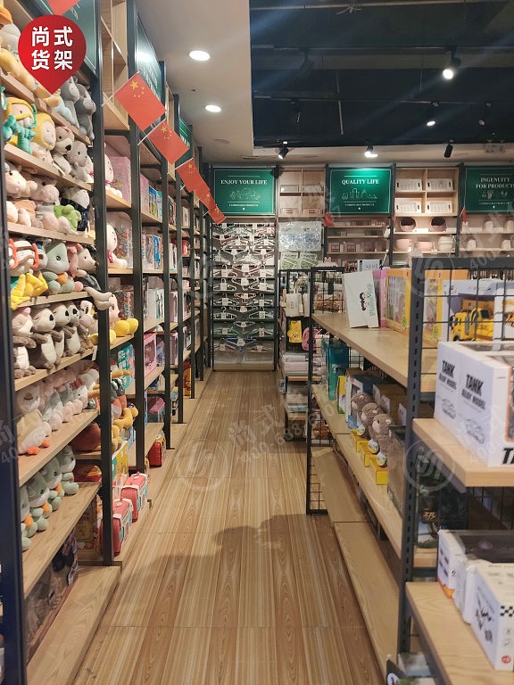 梅州双面钢木商超货架超市单面休闲零食店货架工厂定做