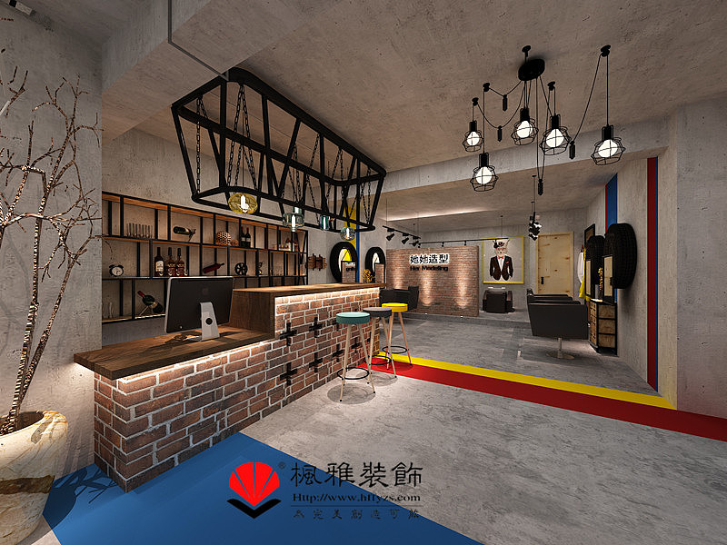 合肥工业风美发店装修设计效果图