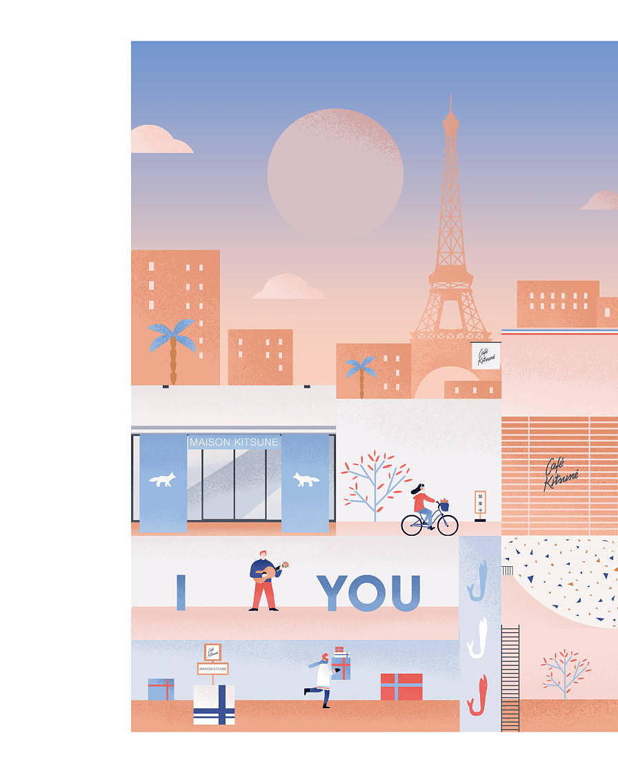 Maison Kitsune - Pairs Night 插画（图ZMjM4ODEwNTU2） - 商业插画 - 站酷设计师无方案设计工作室原创素材 - 站酷ZCOOL