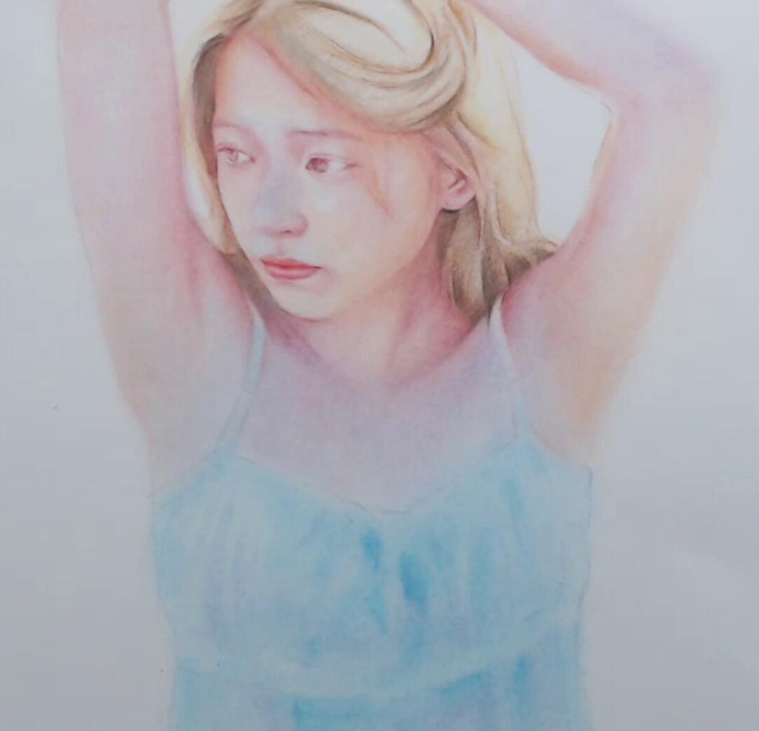 彩铅色粉人物画：晨曦中（图ZMTIxNTA5OTY0） - 绘画 - 站酷设计师沁风原创素材 - 站酷ZCOOL