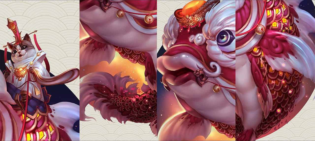 年年有鱼财神到 中式圣诞喵大人~（图ZNjU0MTQ0MTI=） - 创作习作 - 站酷设计师齐天大宋原创素材 - 站酷ZCOOL