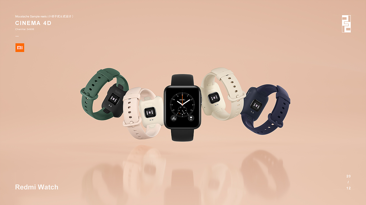 小米路由器AX6000 手表Color小方平-C4D【9-12月项目】