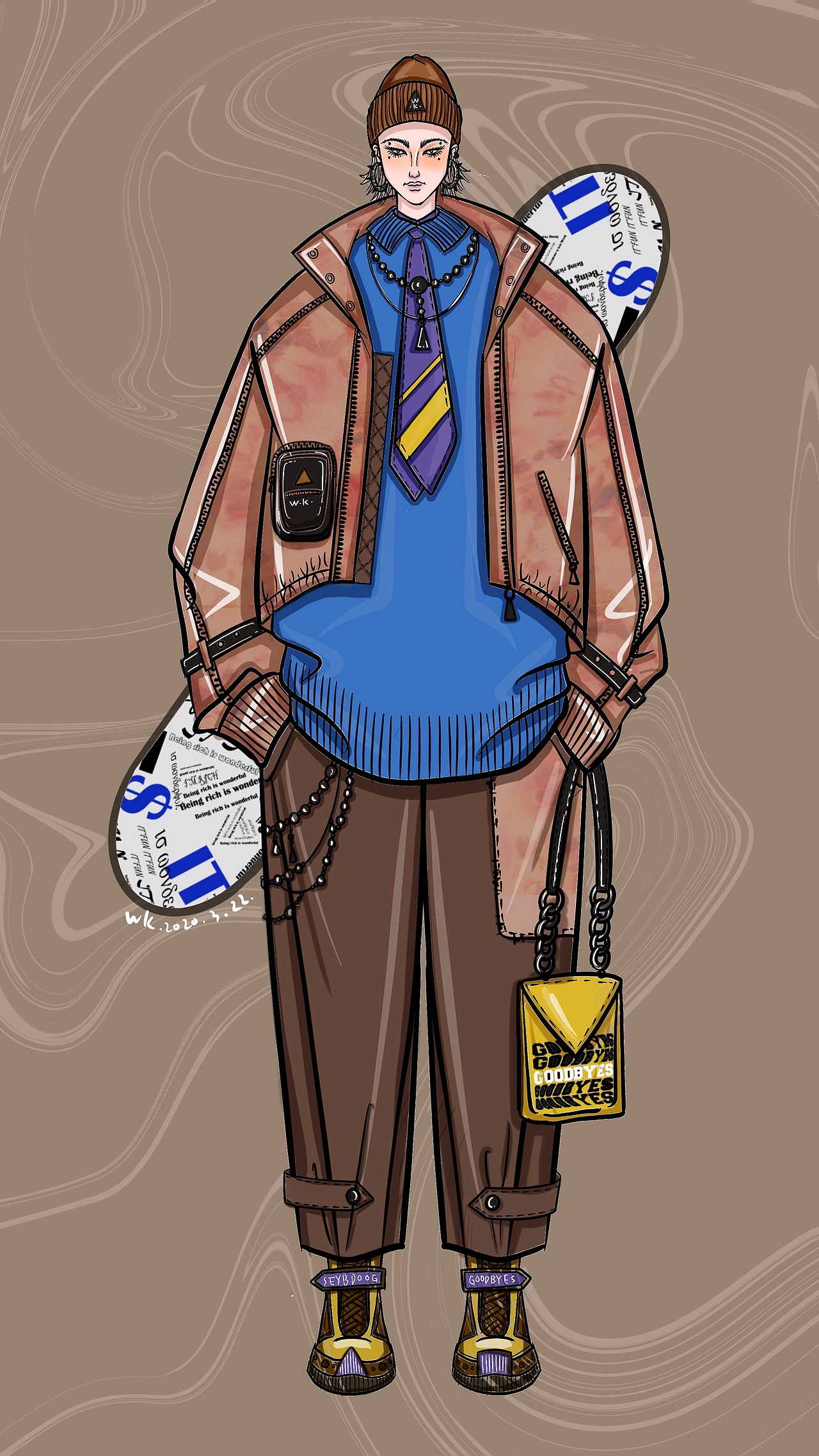 NO.12滑板少年（图ZMjA0MDA2NzE2） - 休闲/流行服饰 - 站酷设计师服装设计可可念原创素材 - 站酷ZCOOL