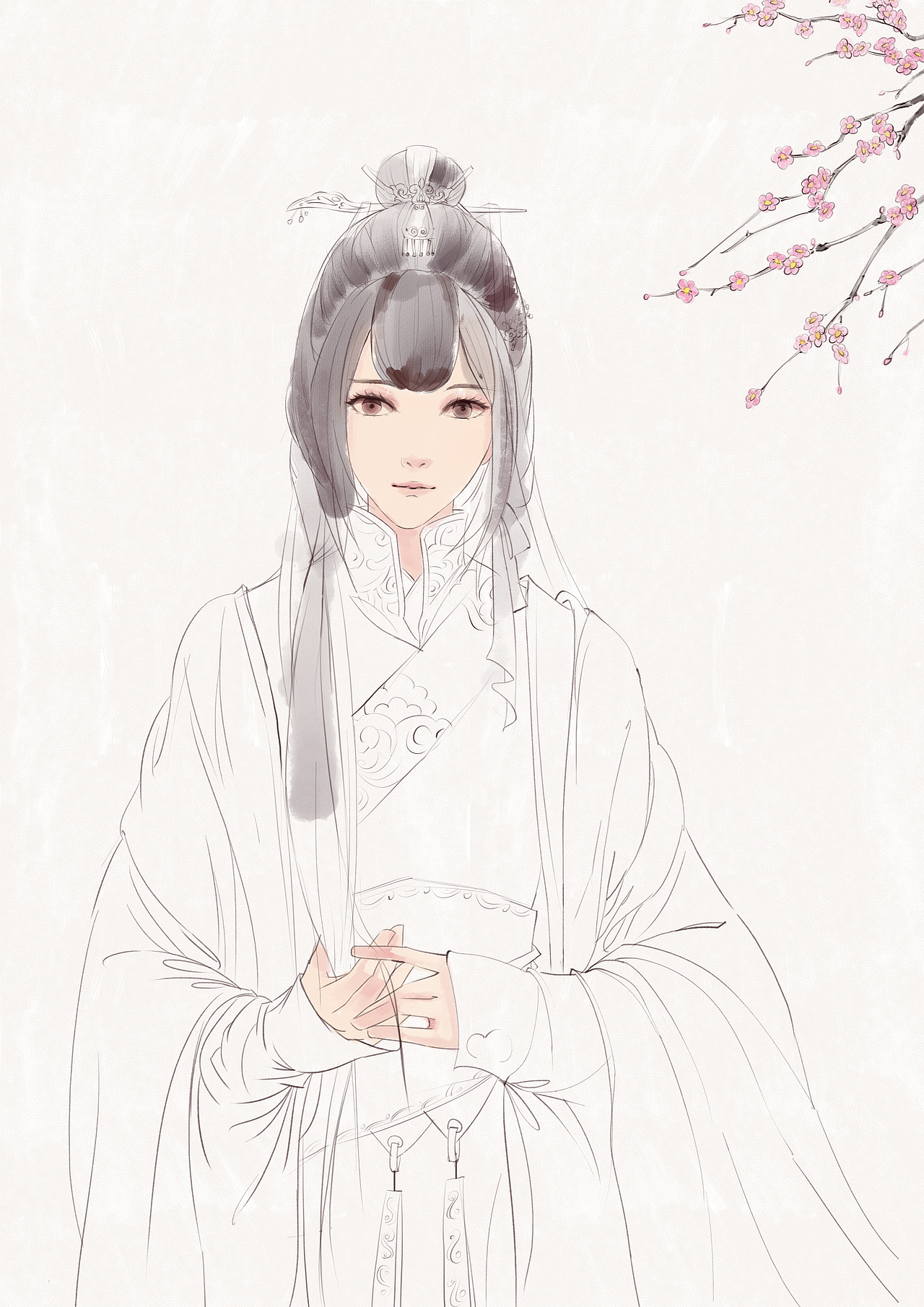 古风人物绘画过程