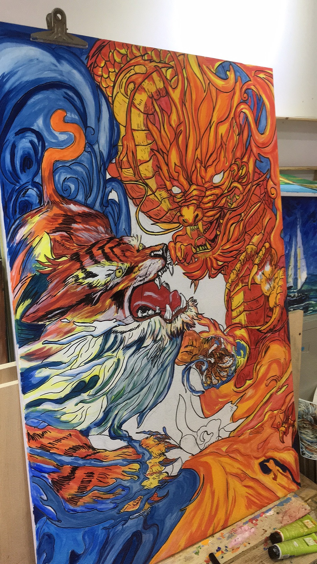 请欣赏全程手绘耗时2天半120*80的丙粉颜料画深圳|学生南权哟