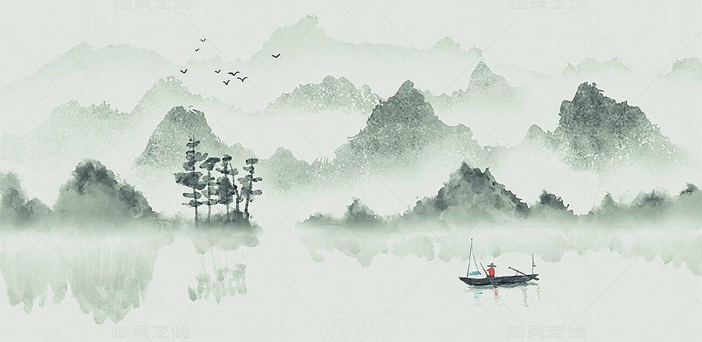 淡雅山水（图ZMjcwMTA3NjY4） - 商业插画 - 站酷设计师心灵艺坊原创素材 - 站酷ZCOOL