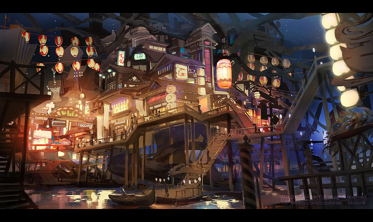 2016-17年场景练习（图ZNzc0NDE1NDA=） - 游戏原画 - 站酷设计师MoonYUE悦悦原创素材 - 站酷ZCOOL