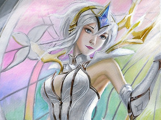 【插画】手绘英雄联盟游戏人物  大元素使拉克丝