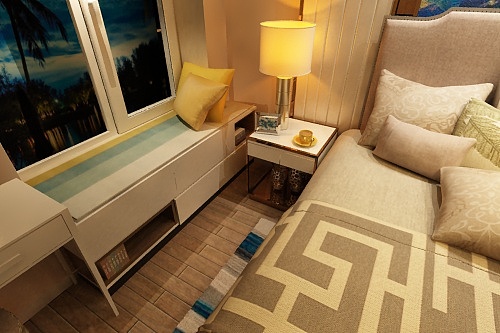 3D效果图 － 金色系卧室（图ZMTk4NTIyNTI0） - 家装设计 - 站酷设计师Hooing原创素材 - 站酷ZCOOL