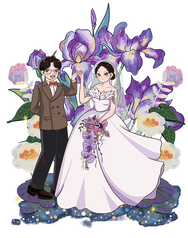 婚礼插画海报设计