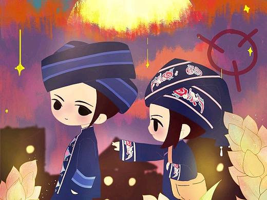 坡芽情深幾許——愿如歌中意，長(zhǎng)長(zhǎng)相歡（個(gè)人主頁(yè)-ZNjczNjIwMDg=） - 商業(yè)插畫 - 站酷設(shè)計(jì)師月長(zhǎng)南原創(chuàng)素材 - 站酷ZCOOL