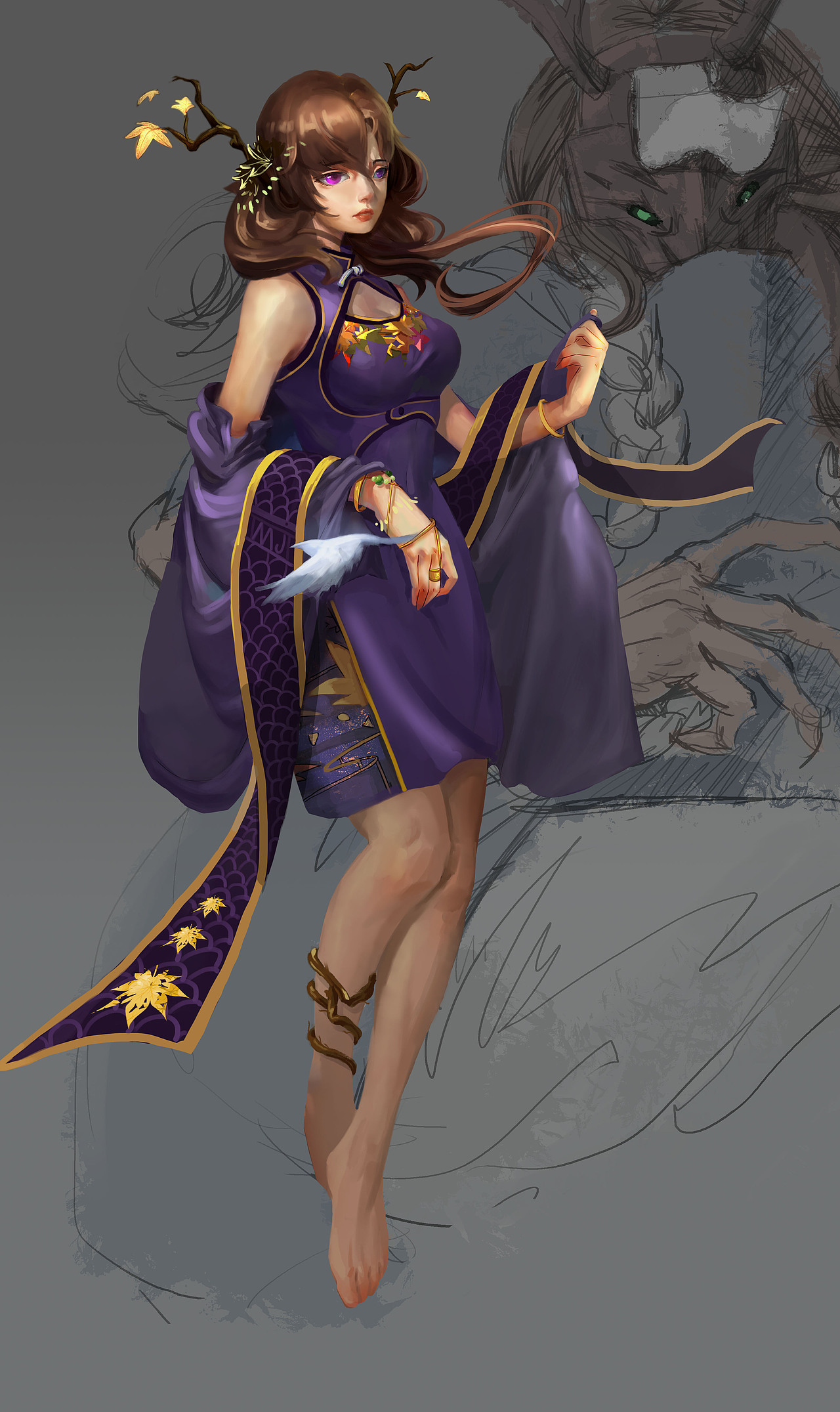 山海经 灵枫 角色设计