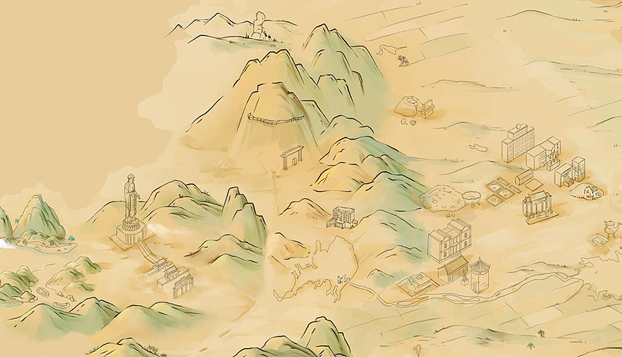 大工程——平顶山手绘地图定稿了,又一个古风手绘地图