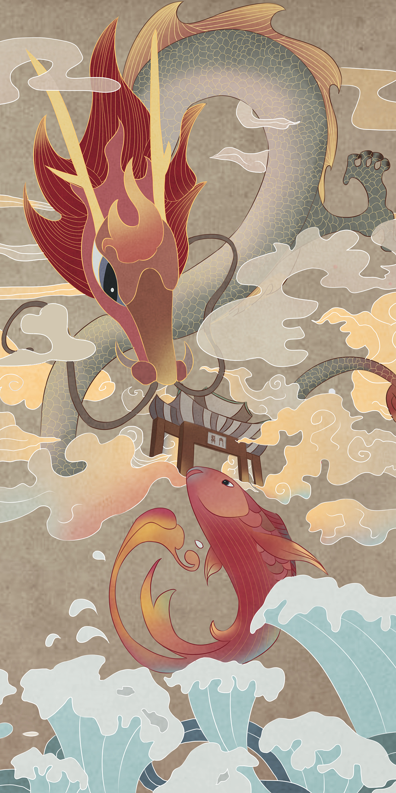 honor 8x 海报《鱼跃龙门,过而为龙》