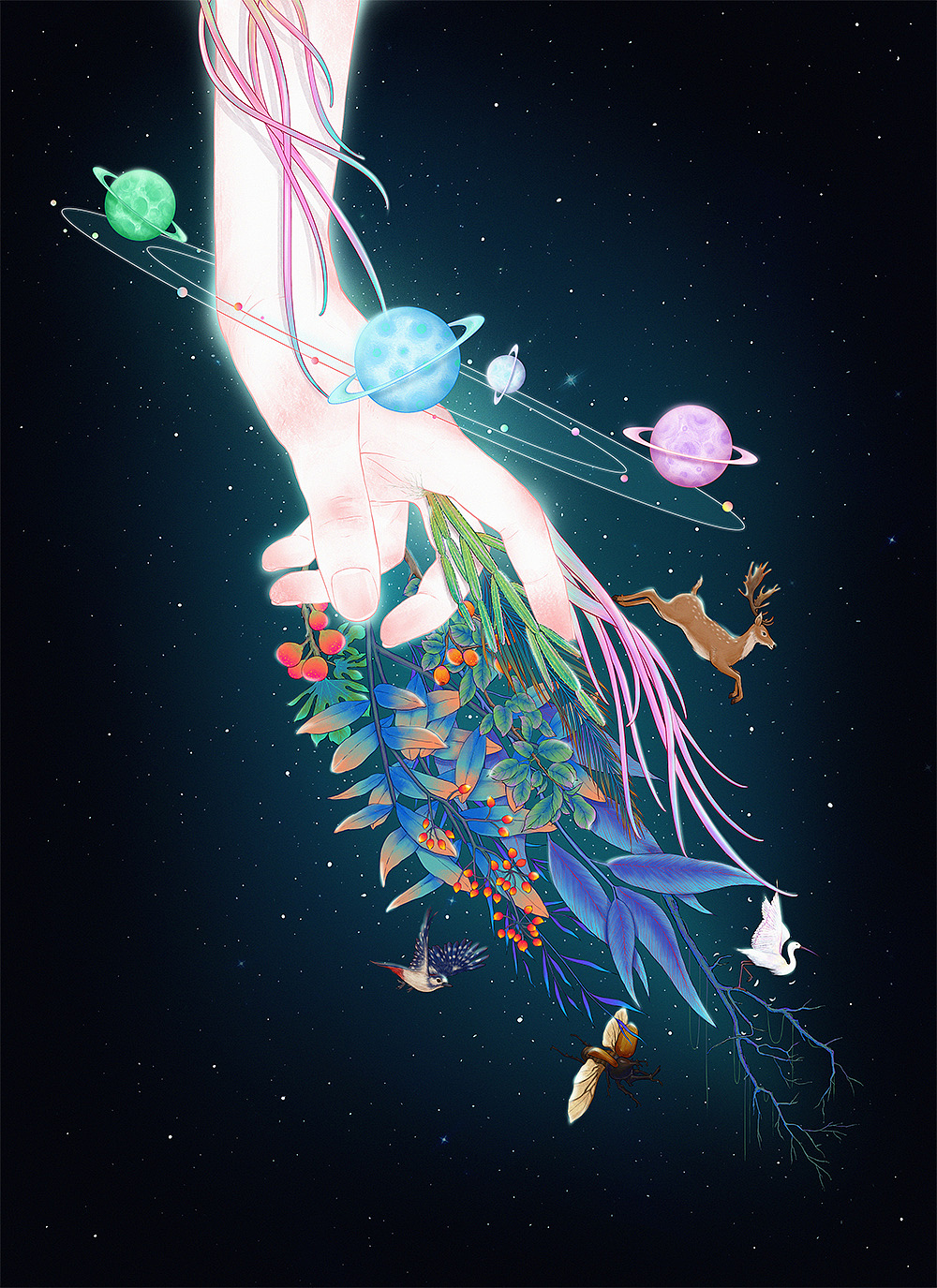 《繁花落梦》（图ZMTAzNTA0NTU2） - 商业插画 - 站酷设计师南国夏原创素材 - 站酷ZCOOL