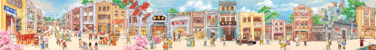 永庆坊 | 可授权图片（图ZMjYyMDIyODY4） - 商业插画 - 站酷设计师星柔文化原创素材 - 站酷ZCOOL