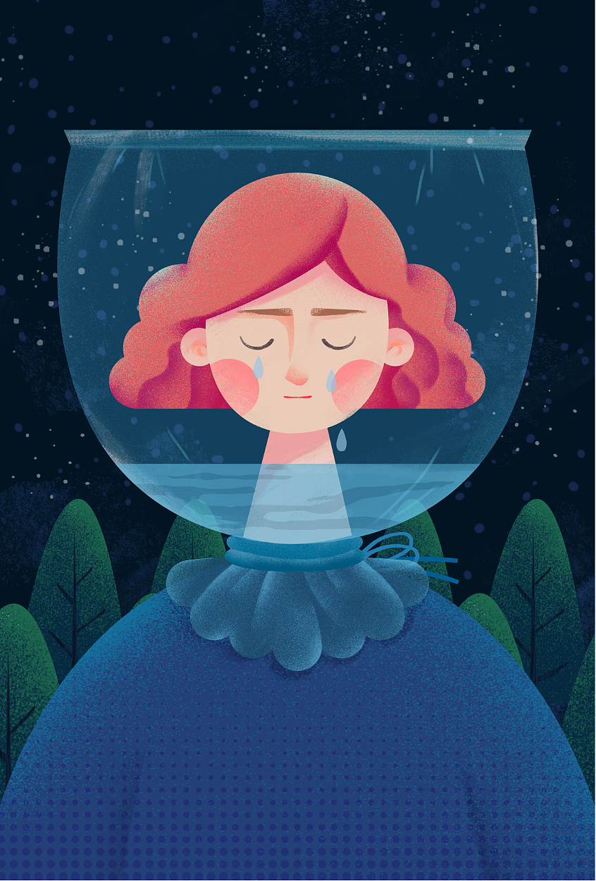 "孤独 "系列插画作品