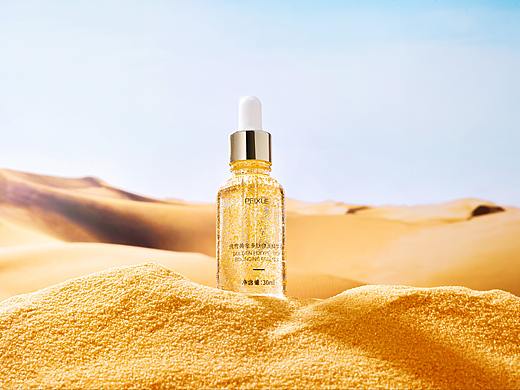 沙漠风  佩雪24K精华液拍摄