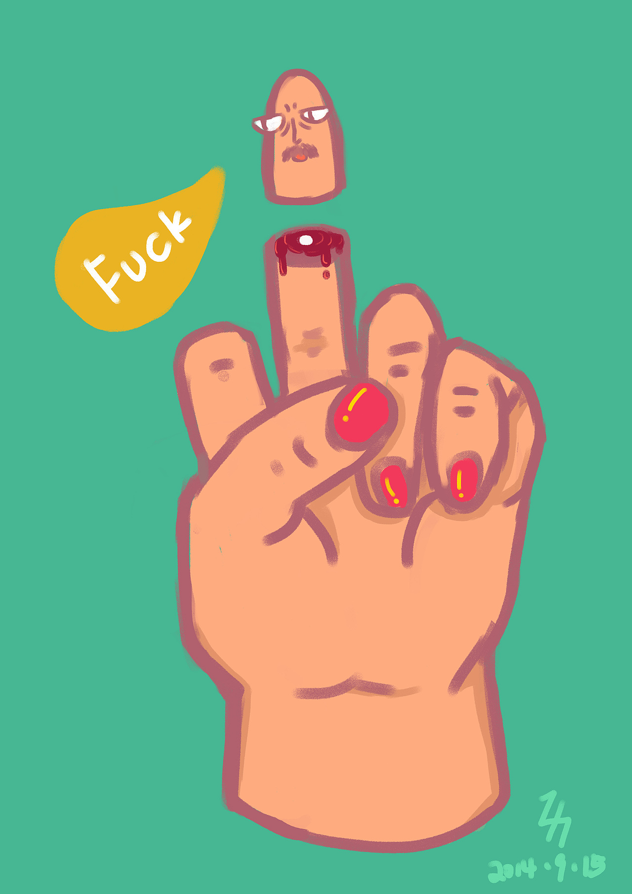 愤怒地finger（图ZMTk3Mjg1OTI=） - 新锐潮流插画 - 站酷设计师KILLER147原创素材 - 站酷ZCOOL