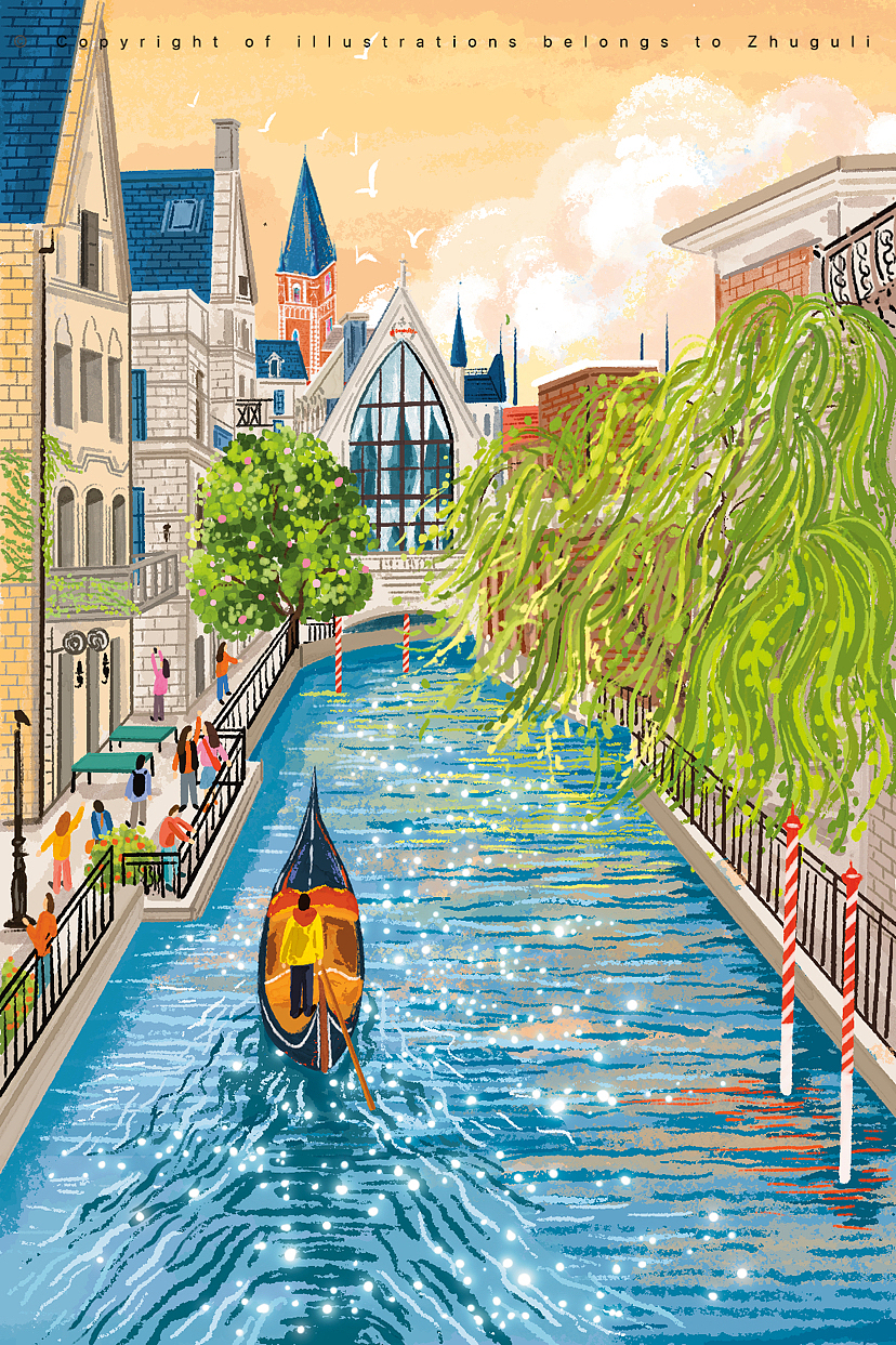 一套城市插画|大连