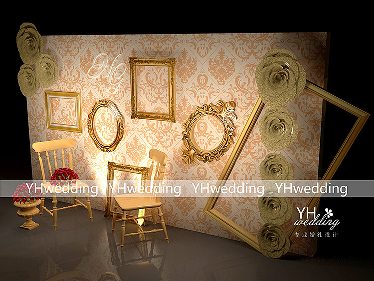 YHwedding  香槟金婚礼 效果图  就是这么壕