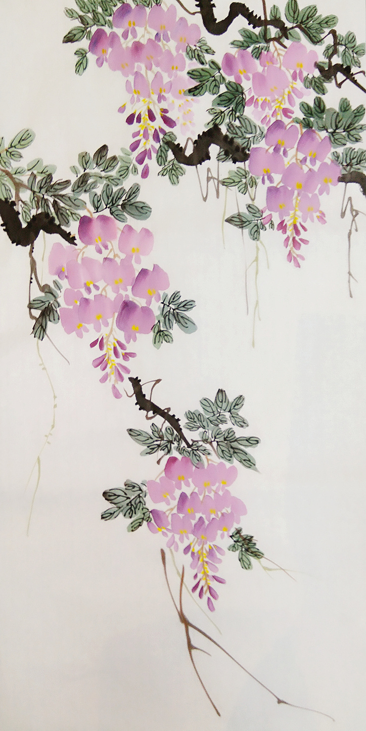 写意紫藤,今天一直在画紫藤.