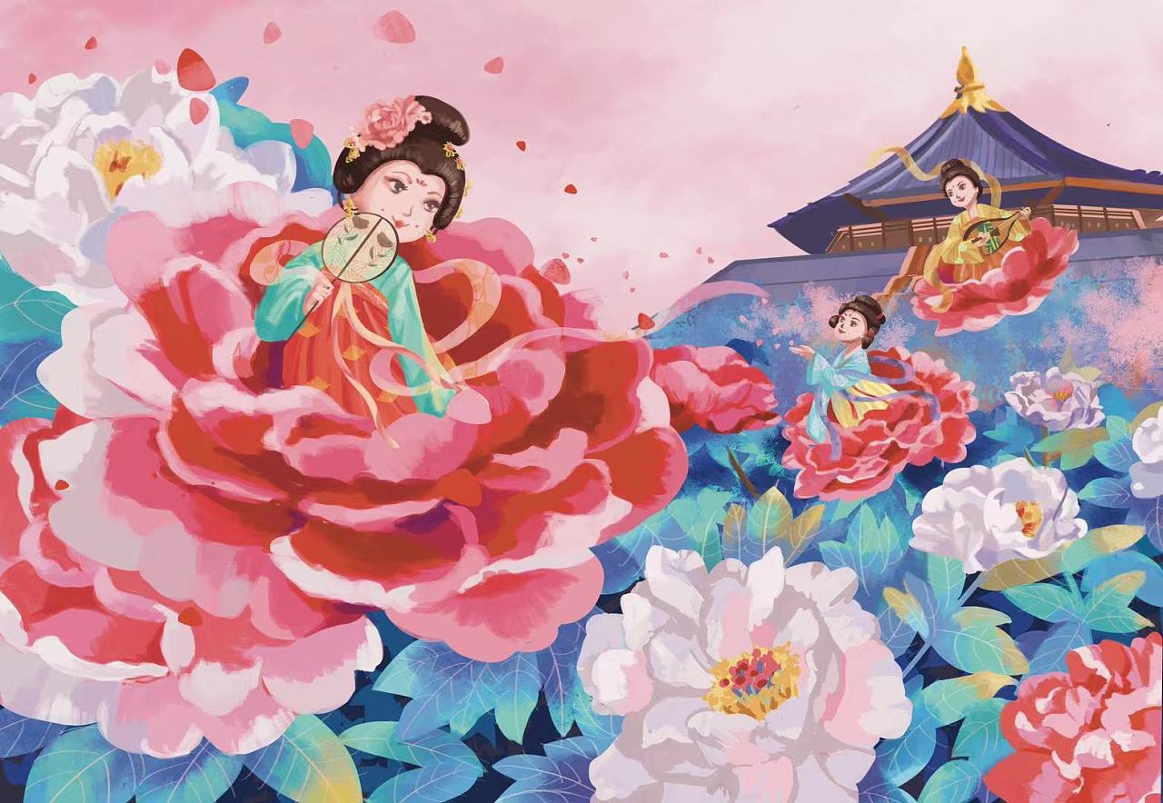 国风插画|大唐芙蓉园|插画|商业插画|soup酱 - 原创作品 - 站酷