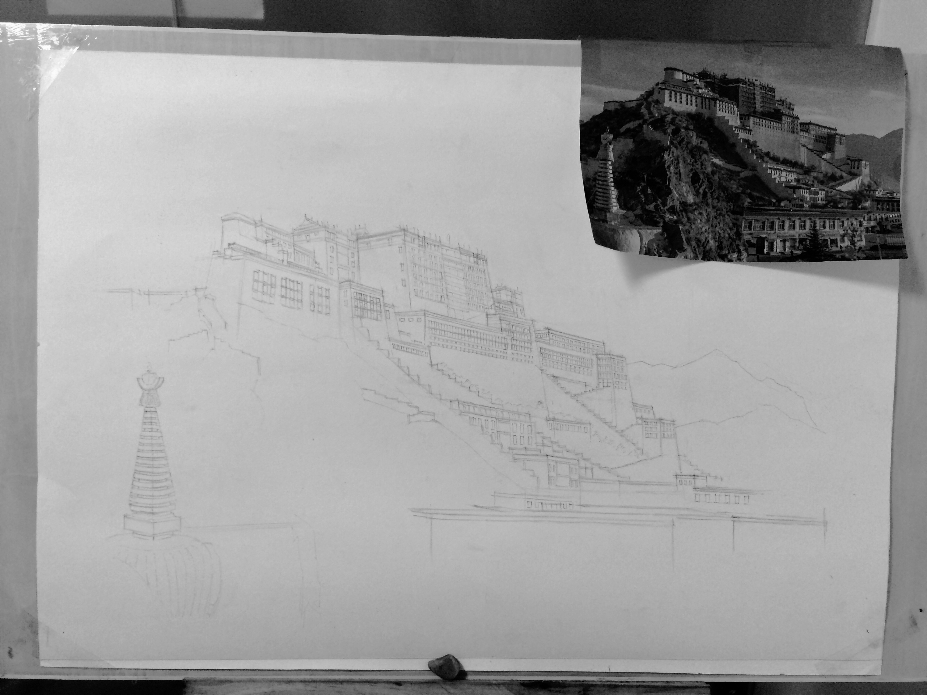 手绘西藏风景—神秘的布达拉宫|插画|创作习作|简爱手绘 - 原创作品 - 站酷 (ZCOOL)