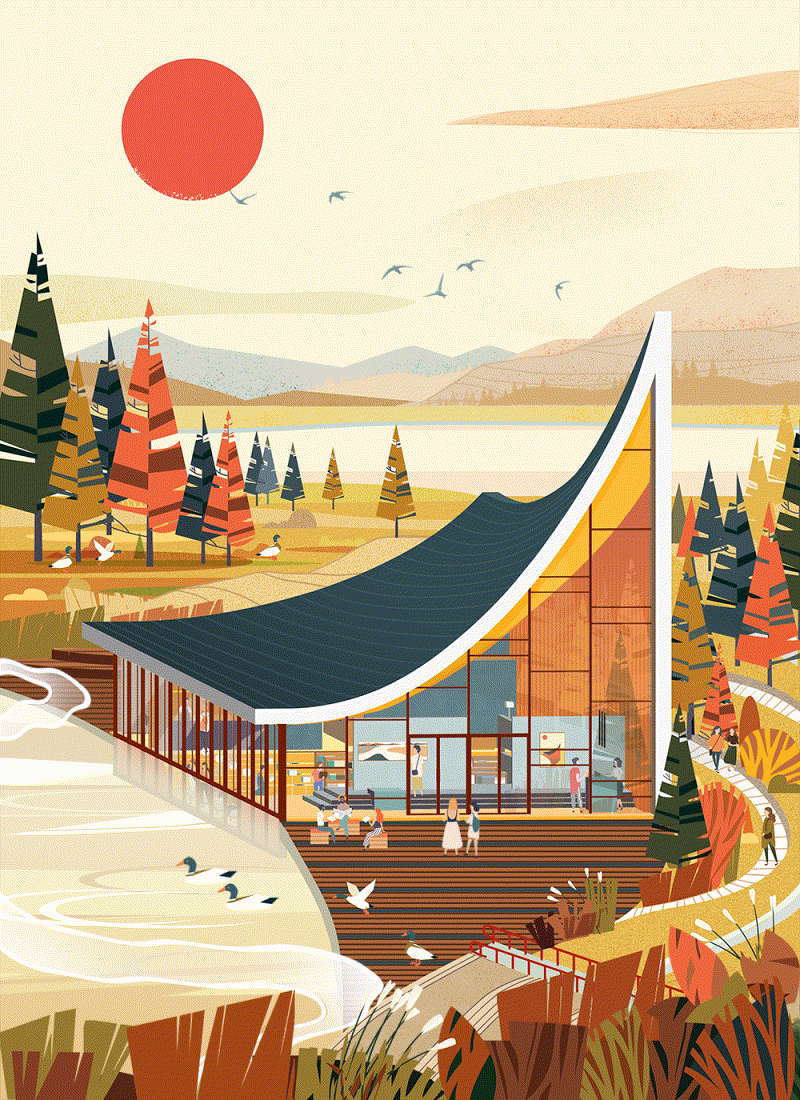 兴隆湖水下书店插画创作分享（图ZMjc3Mjk1NjUy） - 商业插画 - 站酷设计师韩锐原创素材 - 站酷ZCOOL