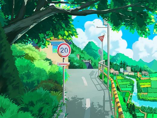 二次元场景 路口2（个人主页-ZNDc1MTU3NTI=） - 创作习作 - 站酷设计师Lain0v0原创素材 - 站酷ZCOOL