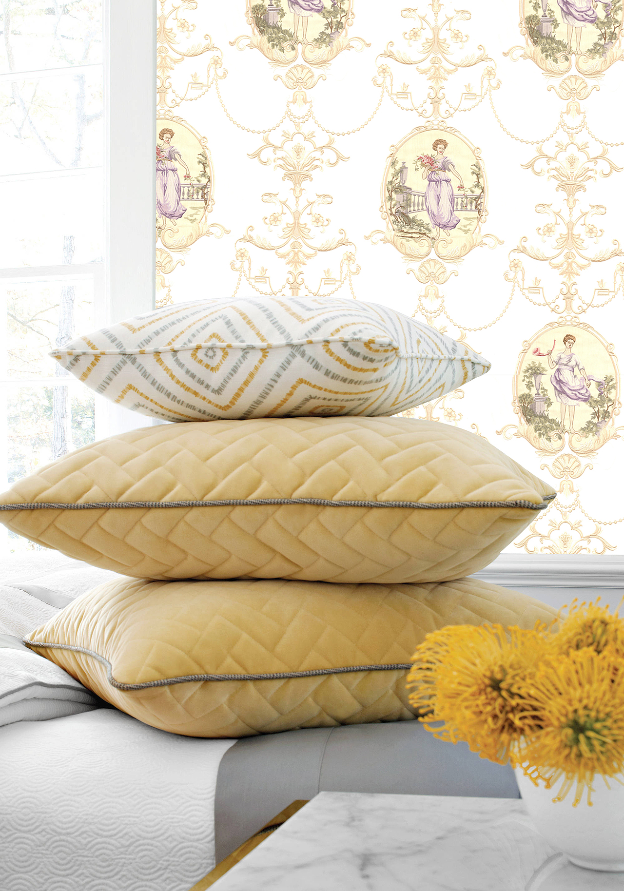 《刺绣窗帘.壁布效果图》