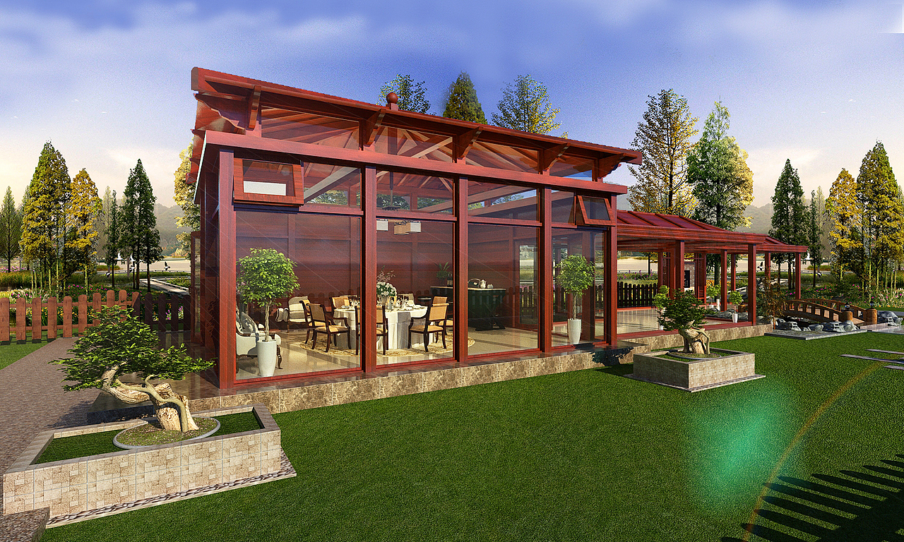 上海中式别墅庭院（图ZMTMyNzMxMjQw） - 景观设计 - 站酷设计师夜猫族设计原创素材 - 站酷ZCOOL