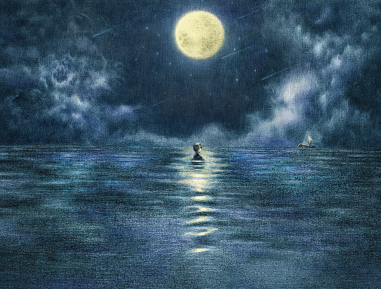 绘本《海月亮》/央美毕设一等奖作品#2019青春答卷#_小原526-站酷