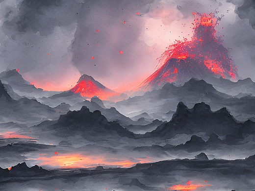 #站酷梦笔#风林火山，国画,赛博朋克
