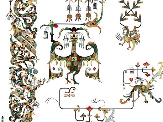 战国时期的纹样复原图